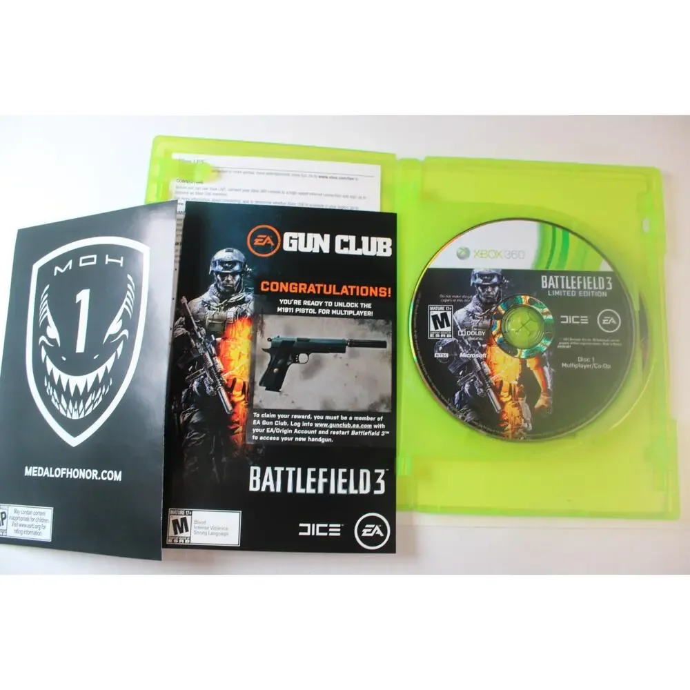 3 game lot/bundle: Battlefield 2, 3, 4 (Microsoft Xbox 360) Authentic, Tested